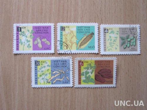 5 марок Вьетнам 1962 флора продукты полная !
