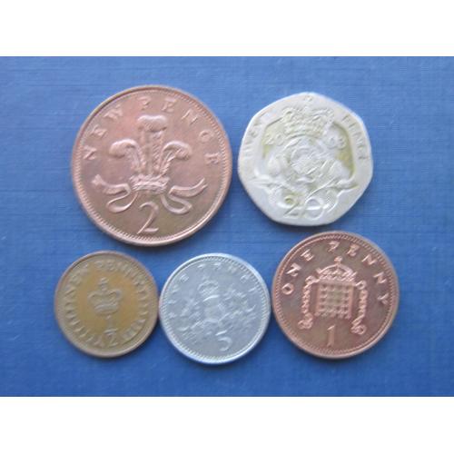 5 монет Великобритания ходячка одним лотом хорошее начало коллекции
