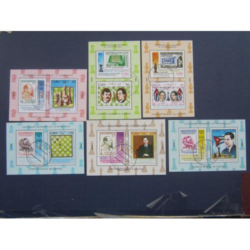 6 блоков марки полная серия Куба 1988 спорт шахматы гаш КЦ 62 $