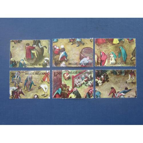 6 марок Бельгия 1967  искусство живопись Брейгель MNH