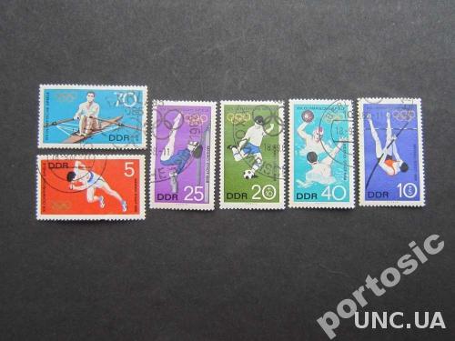 6 марок ГДР 1968 спорт олимпиада
