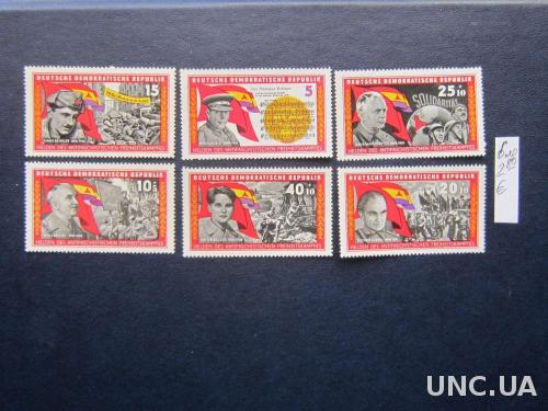 6 марок ГДР Испания гражданская война MNH
