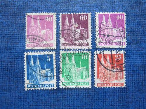 6 марок Германия Британо-Американская зона 1948 церковь шпиль гаш