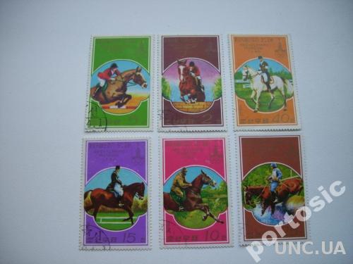 6 марок Корея 1980 олимпиада-80 конный спорт
