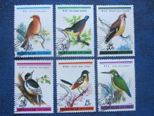 6 марок Корея 1988 фауна птицы гаш