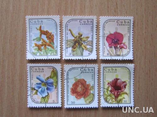 6 марок Куба 1986 цветы полная
