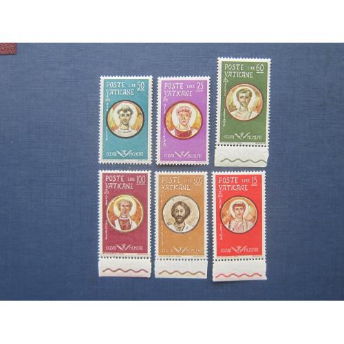 6 марок полная серия Ватикан 1959 христианские мученики MNH