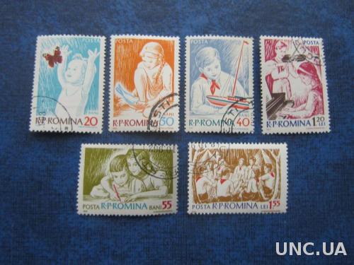 6 марок Румыния 1962 детство пионерия
