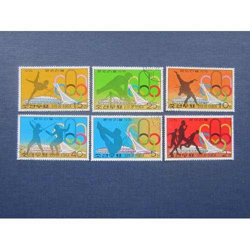 6 марок Северная Корея КНДР 1976 спорт олимпиада гаш