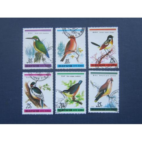 6 марок Северная Корея КНДР 1988 фауна птицы гаш