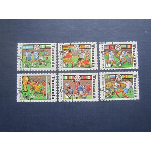 6 марок Танзания 1994 спорт футбол Чемпионат Мира США гаш КЦ 4.2 $