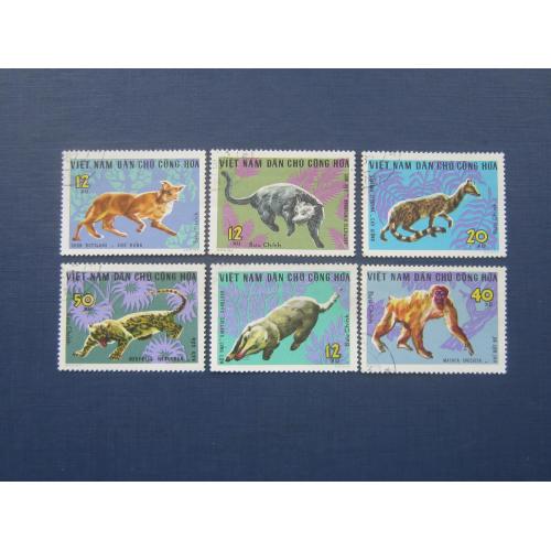 6 марок Вьетнам 1967 фауна Азии гаш