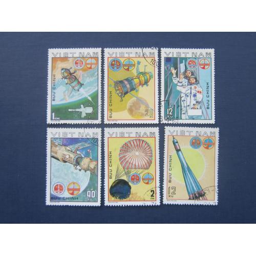 6 марок Вьетнам 1980 космос интеркосмос ракета космонавты гаш