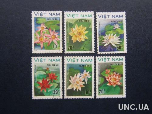 6 марок Вьетнам 1987 цветы
