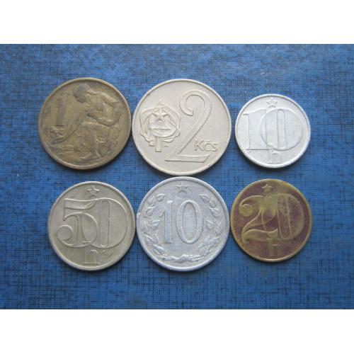 6 монет Чехословакии разные одним лотом хорошее начало коллекции