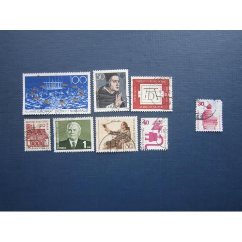 7+1 марок Німеччина ФРН сток різні роки одним лотом гаш