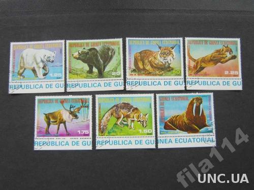 7 марок Гвинея Экваториальная фауна Северной Амер
