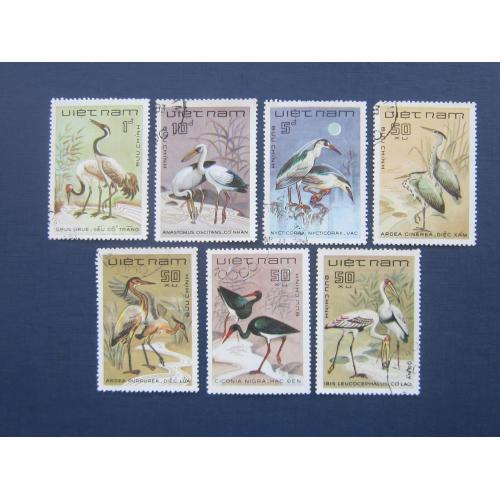 7 марок Вьетнам 1983 фауна птицы аисты цапли гаш