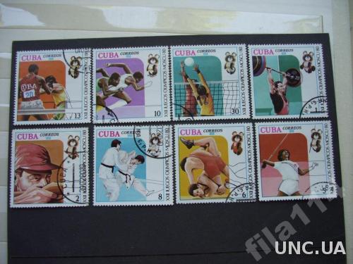 8 марок Куба 1980 олимпиада Москва
