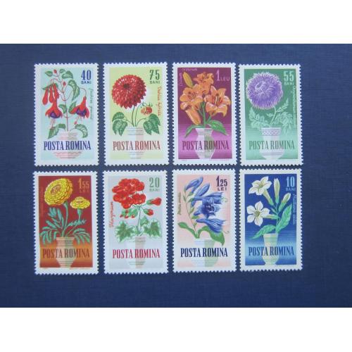 8 марок полная серия Румыния 1964 флора цветы MNH КЦ 7 $