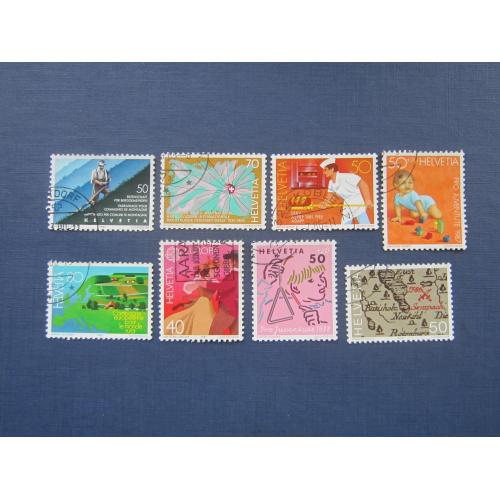 8 марок Швейцария сток разных лет одним лотом
