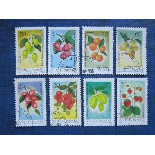 8 марок Вьетнам 1981 флора тропические фрукты гаш
