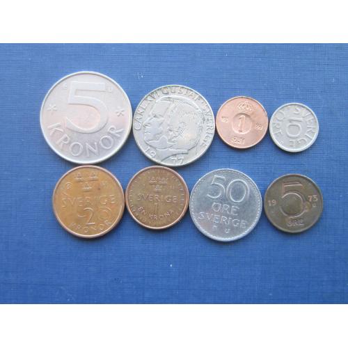 8 монет Швеция одним лотом хорошее начало коллекции