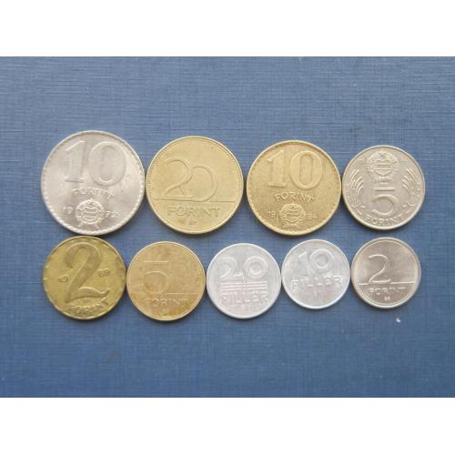 9 монет Венгрия разные одним лотом хорошее начало коллекции