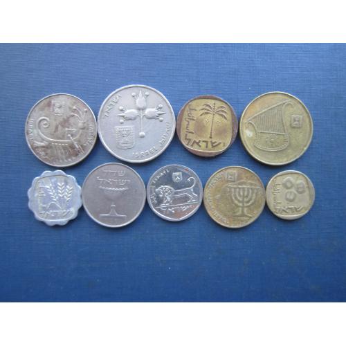 9 монет Ізраїль різні одним лотом гарний початок коллекції