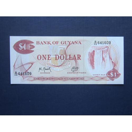 Банкнота 1 доллар Гайана 1966 UNC пресс