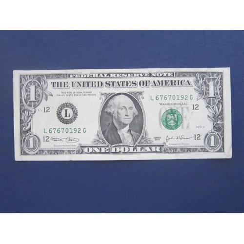 Банкнота 1 доллар США 2003 L 12 состояние XF