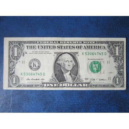 Банкнота 1 доллар США 2009 К (11)