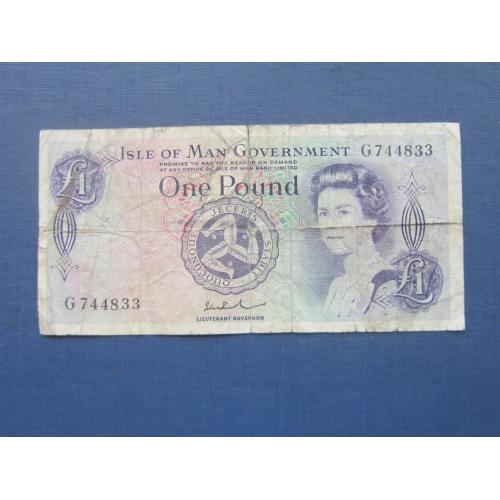 Банкнота 1 фунт Остров Мэн Великобритания 1972 по фото
