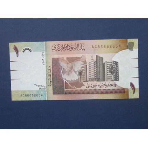Банкнота 1 фунт Судан 2006 фауна птица голубь UNC пресс