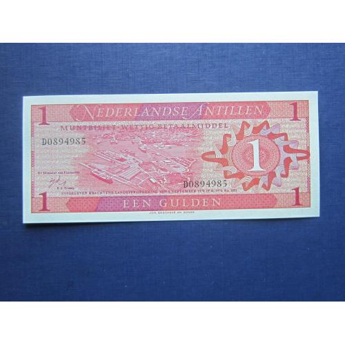 Банкнота 1 гульден Нидерландские Антильские острова Антилы 1970 UNC пресс