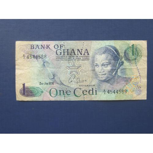 Банкнота 1 седи Гана 1976 нечастая
