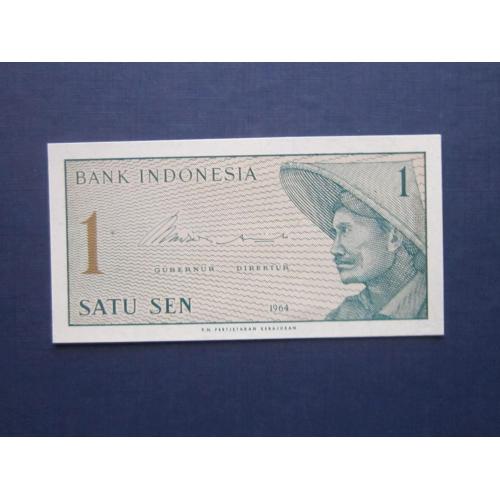 Банкнота 1 сен Индонезия 1964 UNC пресс