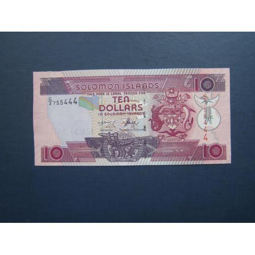 Банкнота 10 долларов Соломоновы острова 2005 UNC пресс