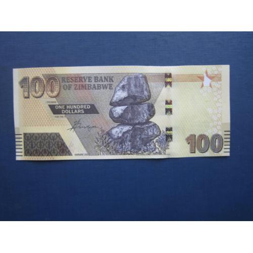 Банкнота 100 доларів Зімбабве 2020 баобаб UNC прес