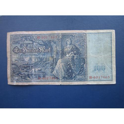 Банкнота 100 марок Германия 1910 корабль дредноут красная печать