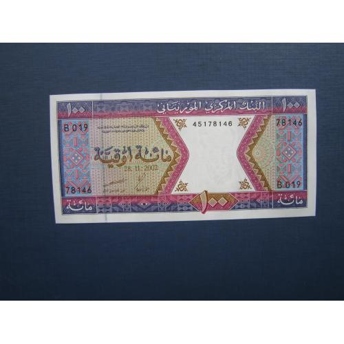 Банкнота 100 угий Мавритания 2002 фауна корова музыкальные инструменты UNC пресс