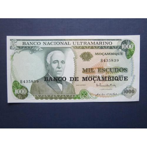 Банкнота 1000 искудо Мозамбик Португальский 1972 UNC пресс