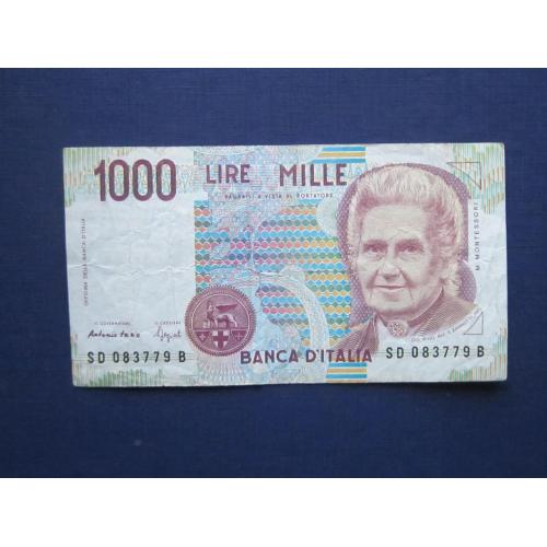 Банкнота 1000 лир Италия 1990 состояние VF