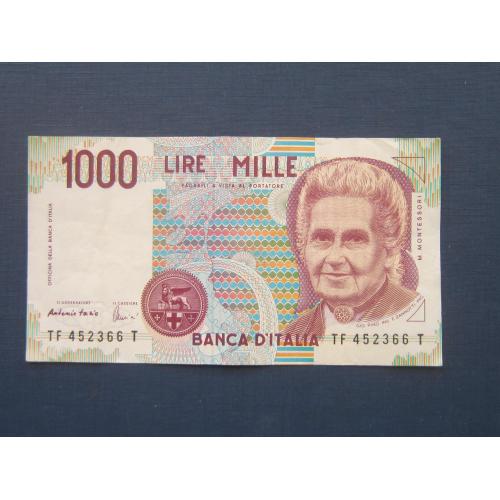 Банкнота 1000 лир Италия 1990 состояние VF
