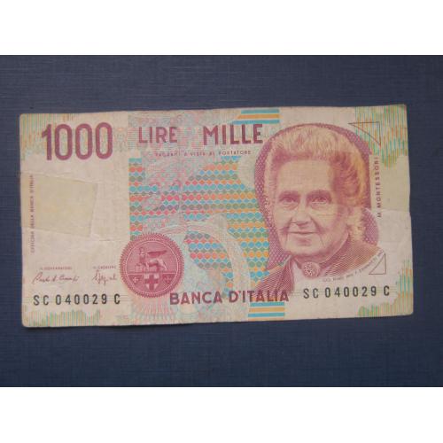 Банкнота 1000 лир Италия 1990