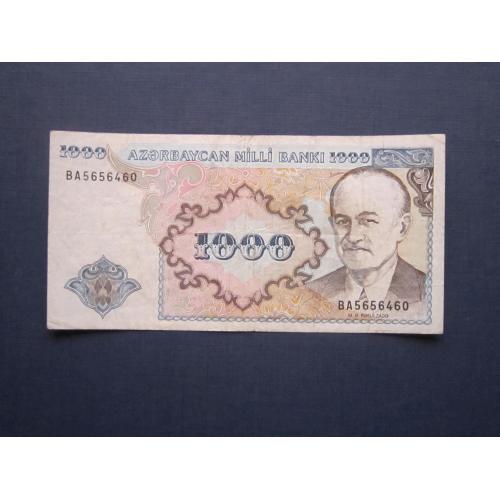 Банкнота 1000 манат Азербайджан 1993 серия буквами реже состояние VF