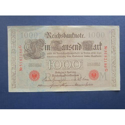 Банкнота 1000 марок Германия 1910