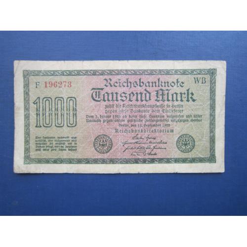 Банкнота 1000 марок Німеччина 1922