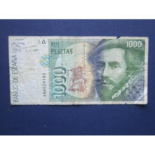 Банкнота 1000 песет Испания 1992 Кортес