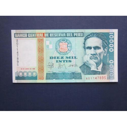 Банкнота 10000 инти Перу 1988 INC пресс